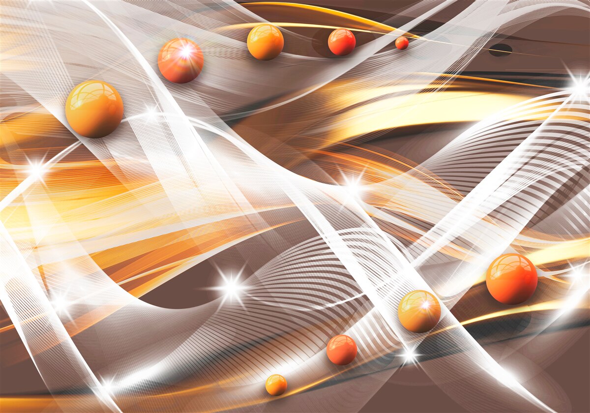 Fototapet sfere care levitează în arta abstractă