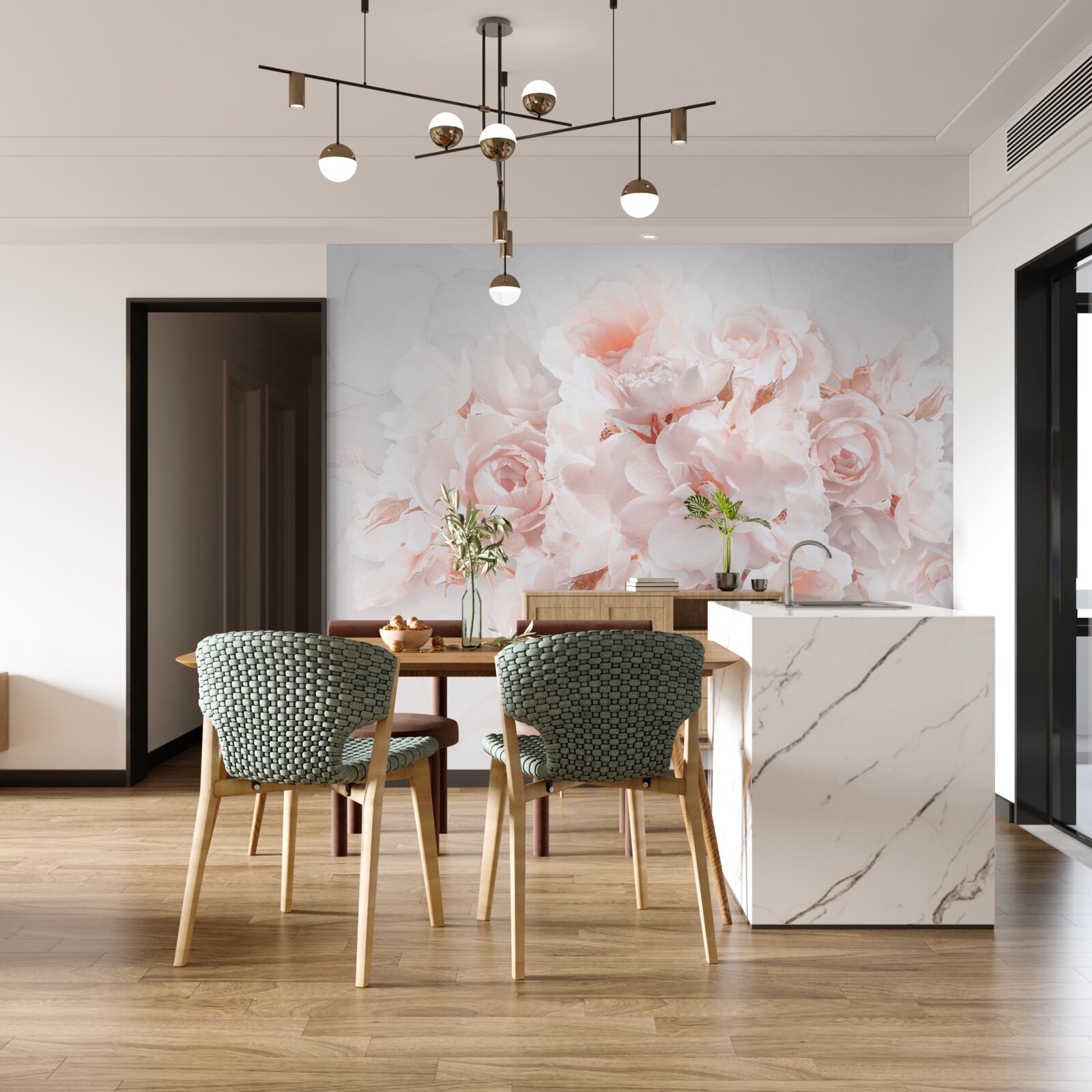 Fototapet compoziție de bujori rafinate