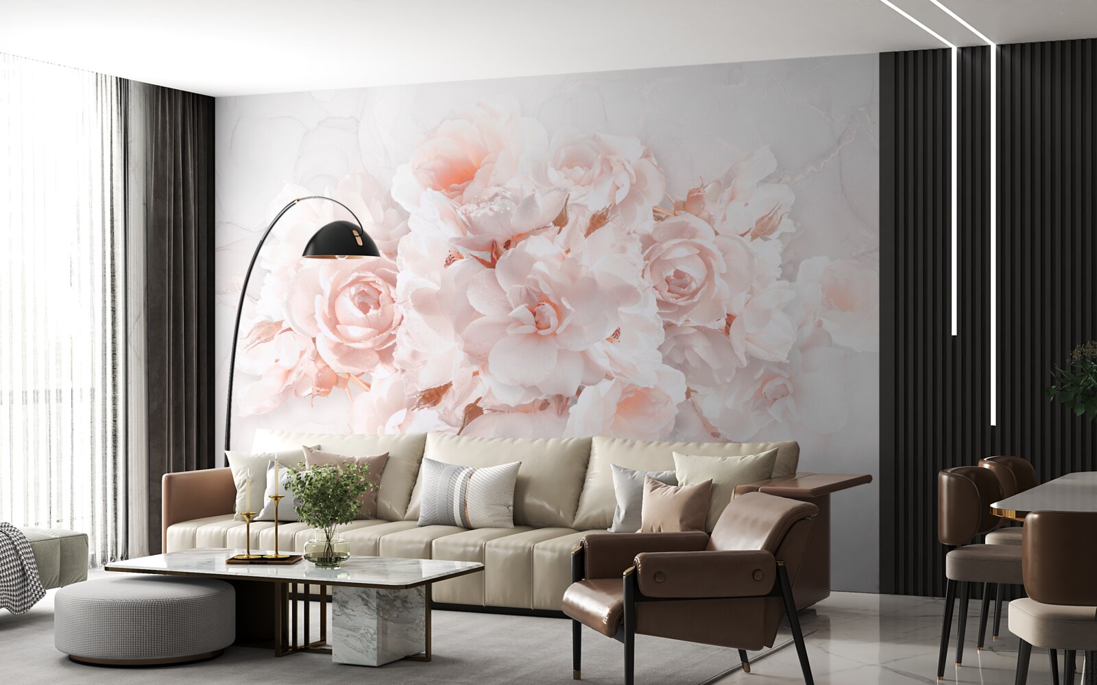 Fototapet compoziție de bujori rafinate