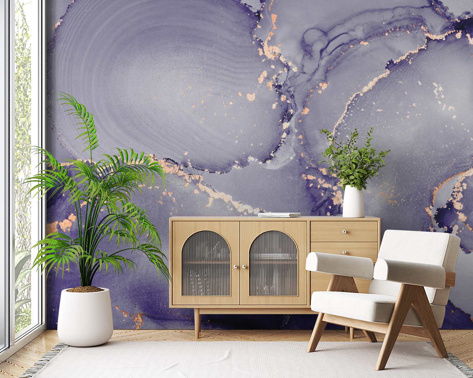 Fototapet liliac violet marmură