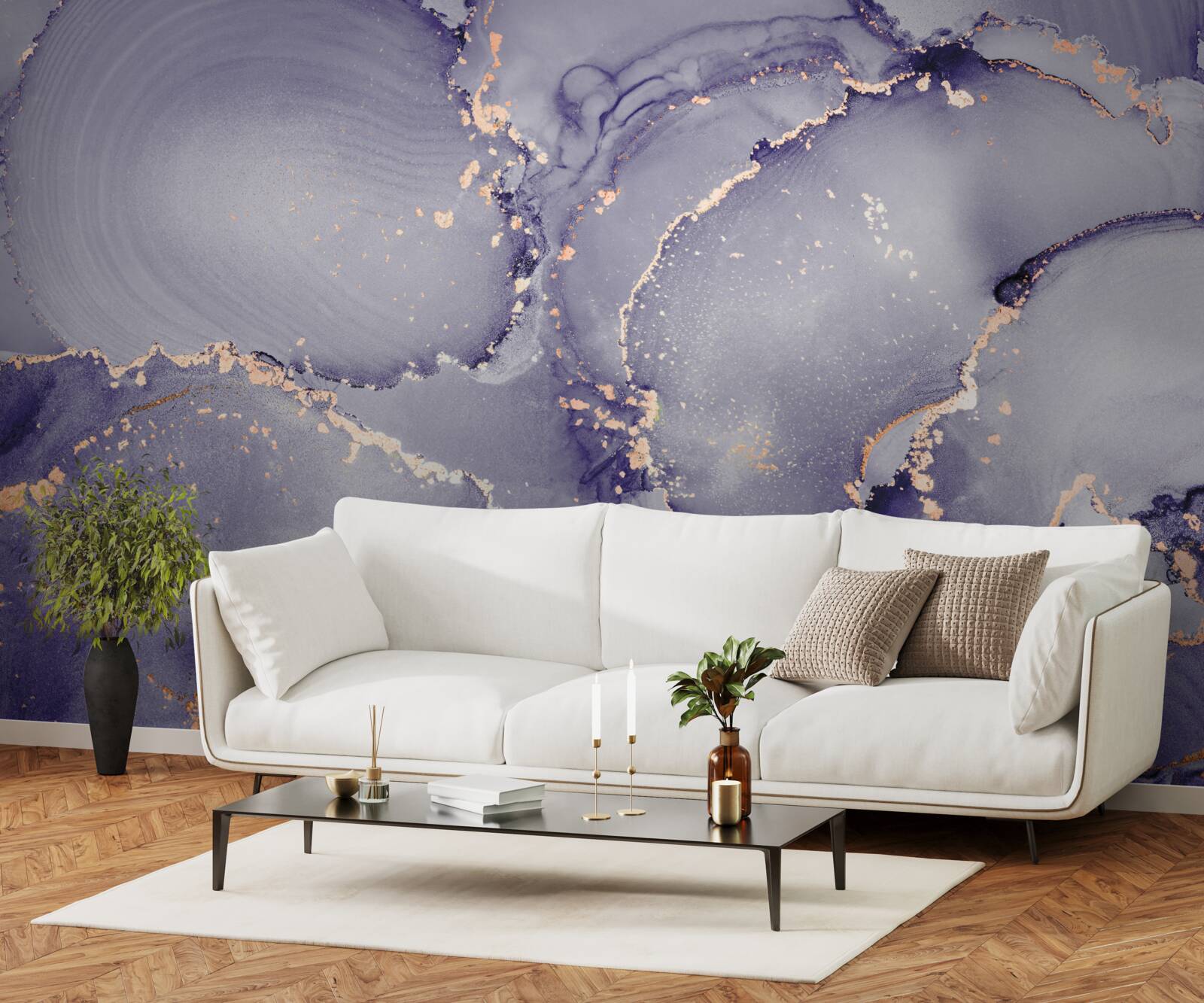 Fototapet liliac violet marmură