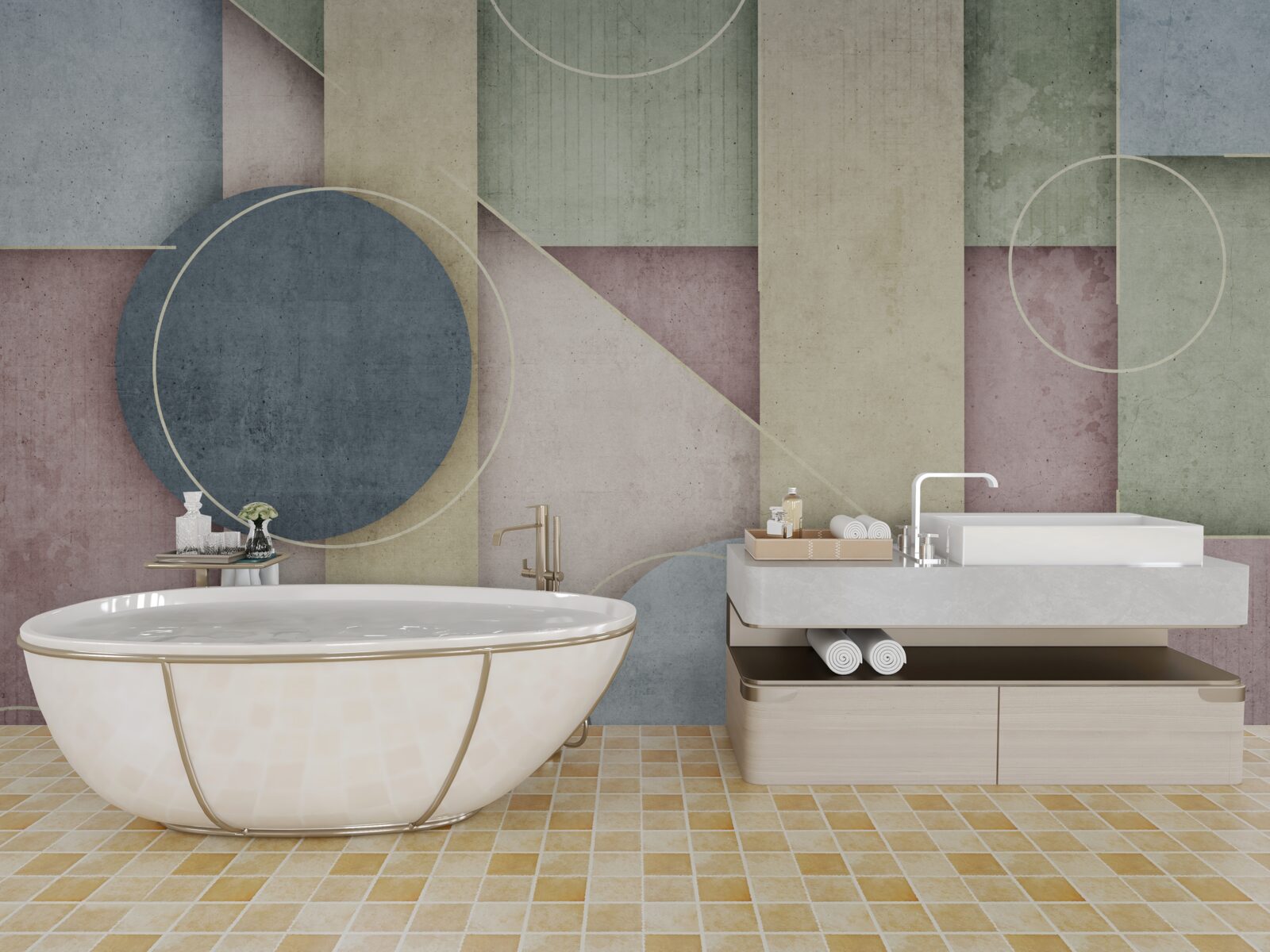 Fototapet compoziție cu elemente geometrice