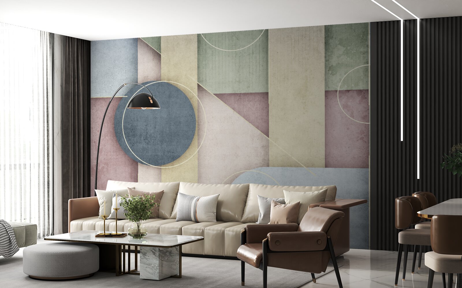 Fototapet compoziție cu elemente geometrice