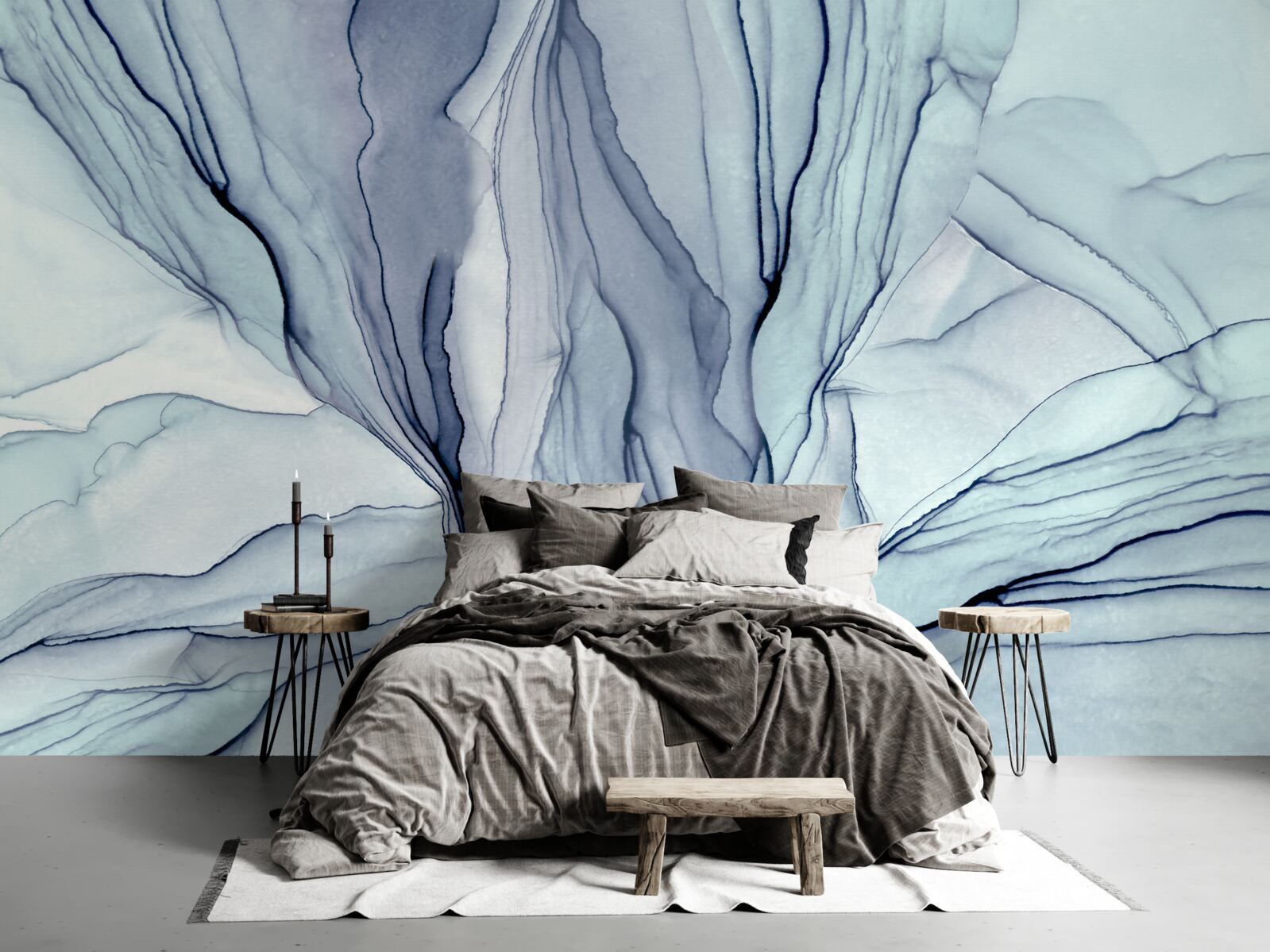 Fototapet modele albastre pe marmură