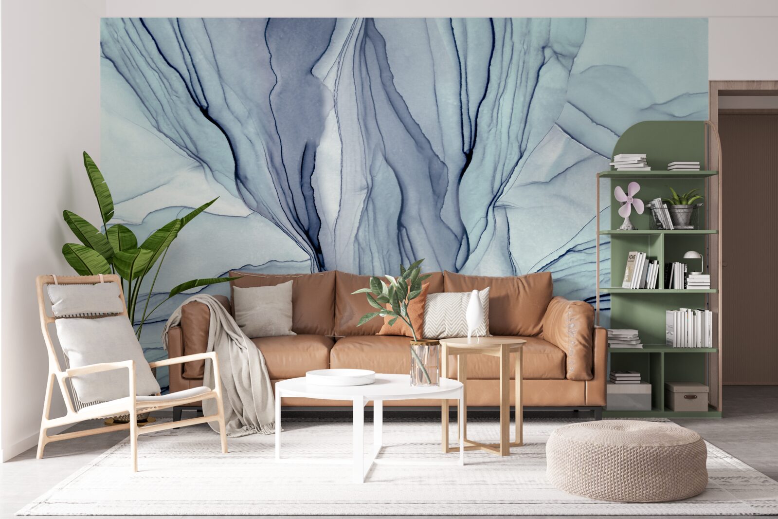 Fototapet modele albastre pe marmură