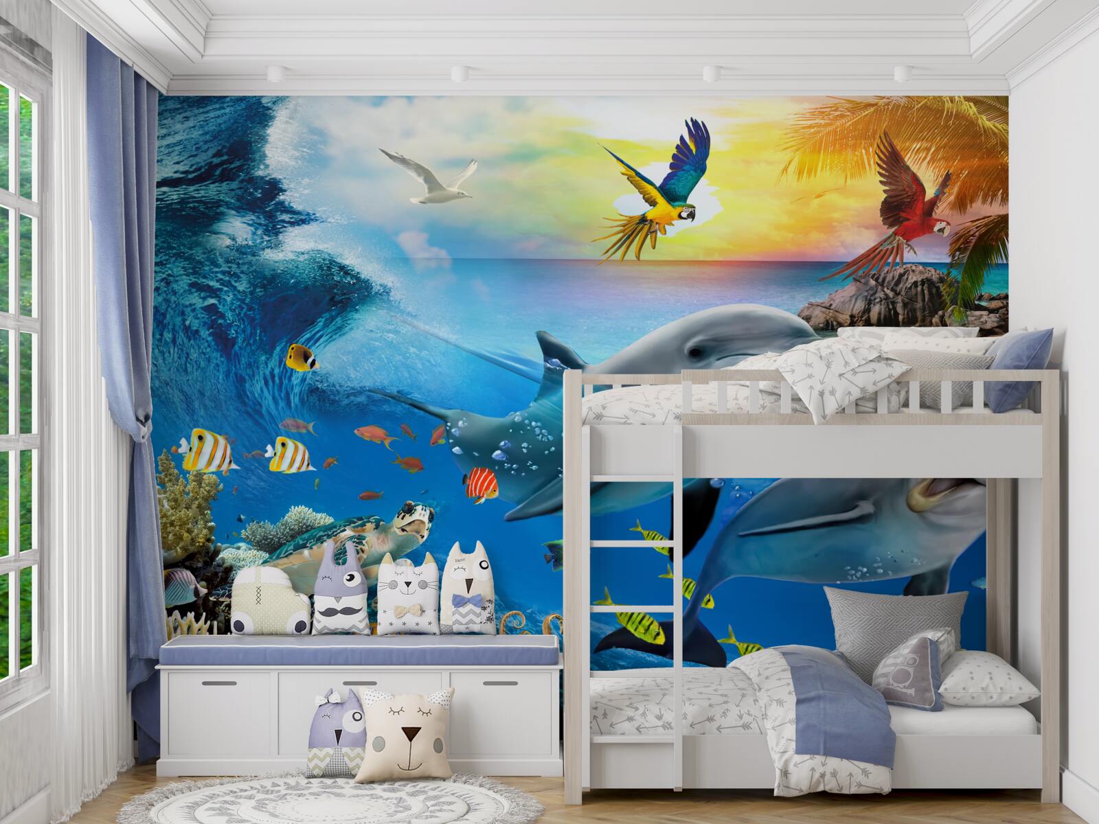 Fototapet Zorii îi așteaptă pe delfini