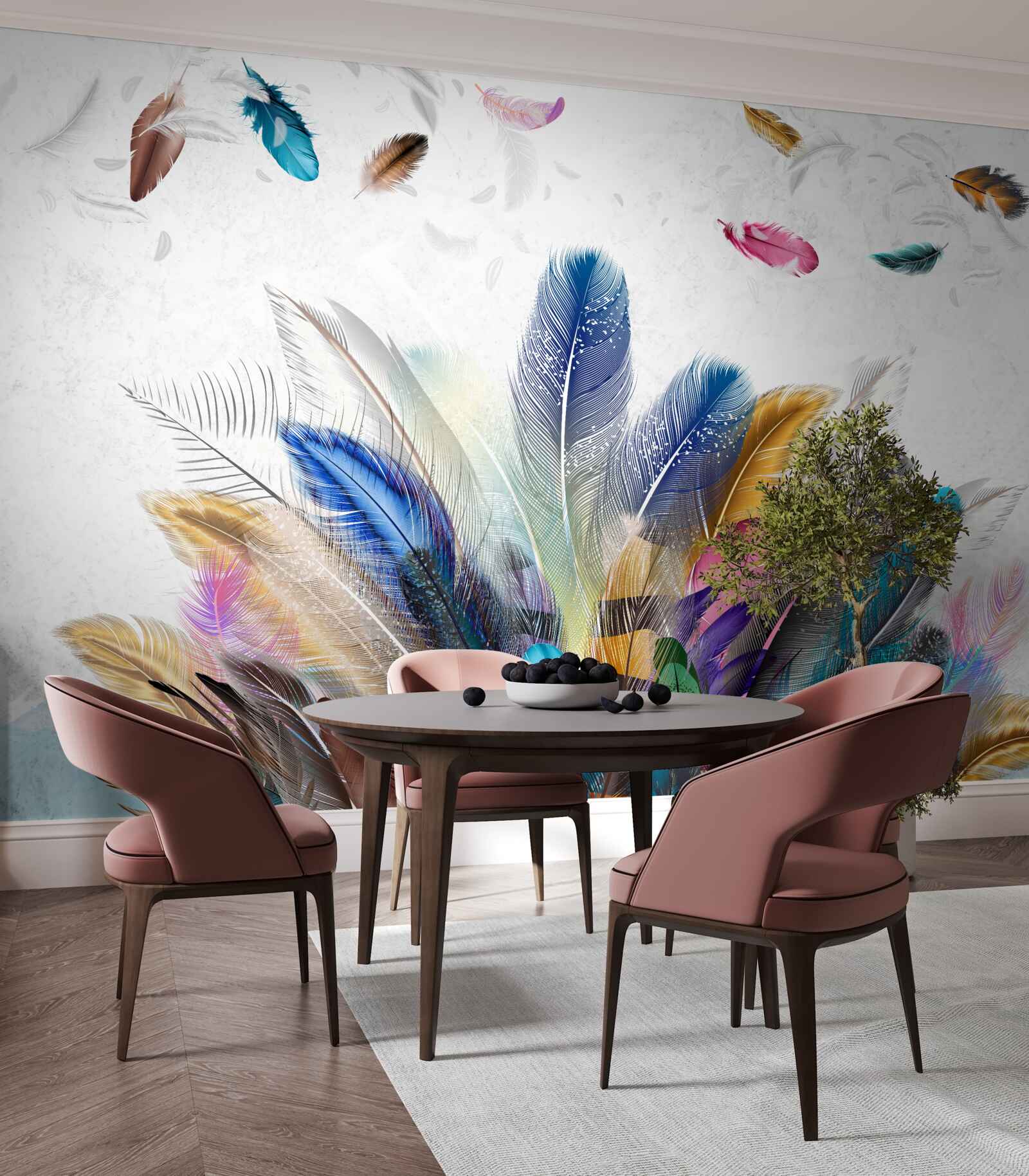 Fototapet pene multicolore