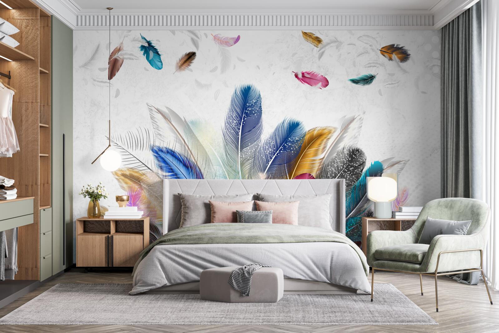 Fototapet pene multicolore