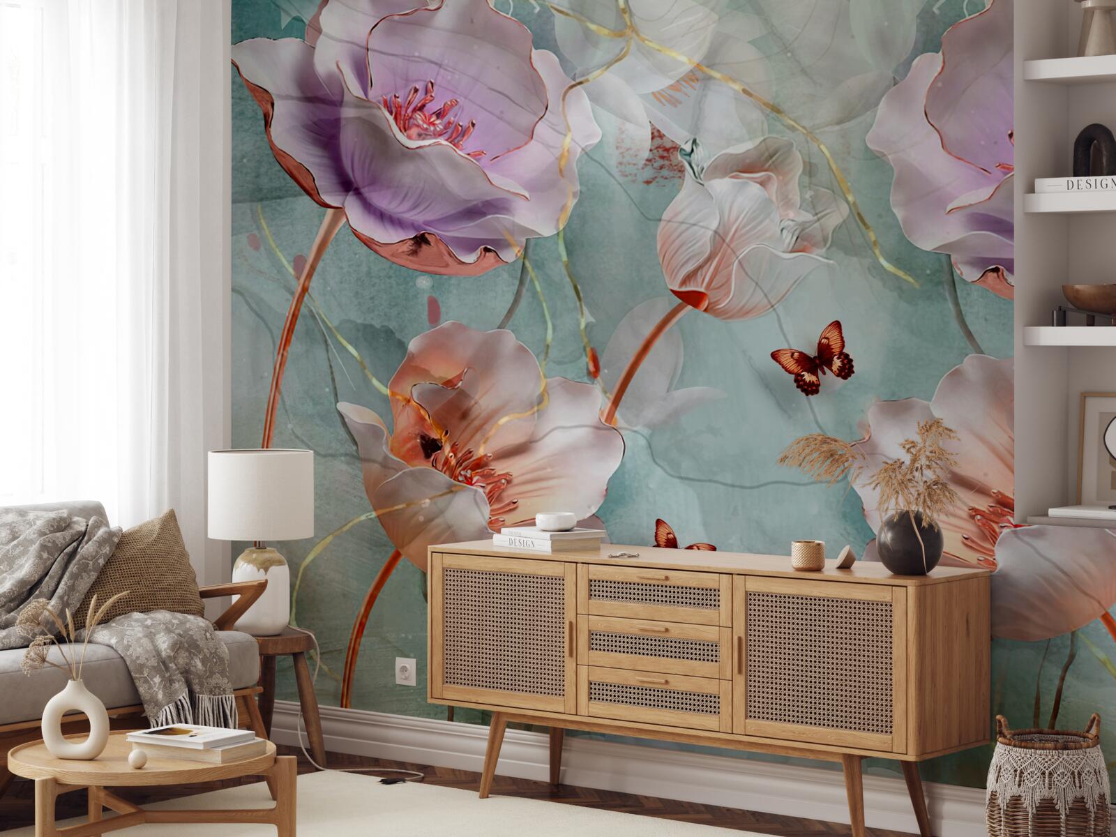 Fototapet diverse maci cu fluturi fluturând