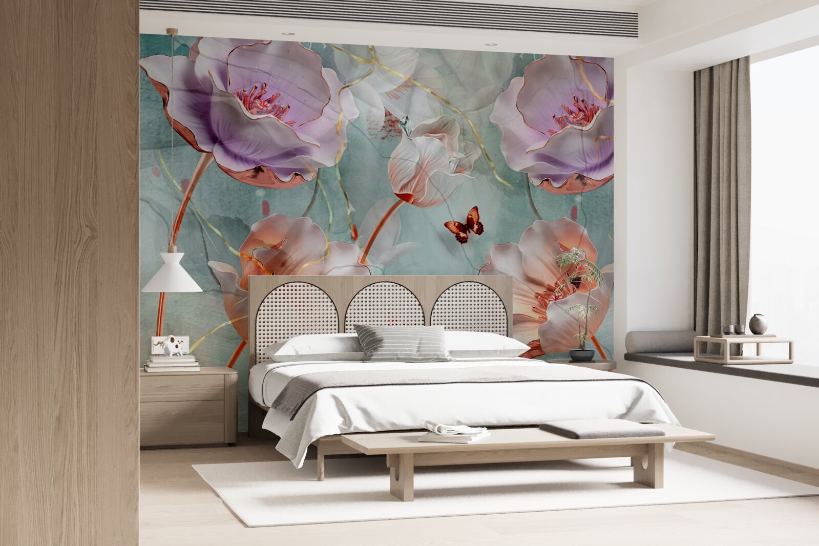 Fototapet diverse maci cu fluturi fluturând