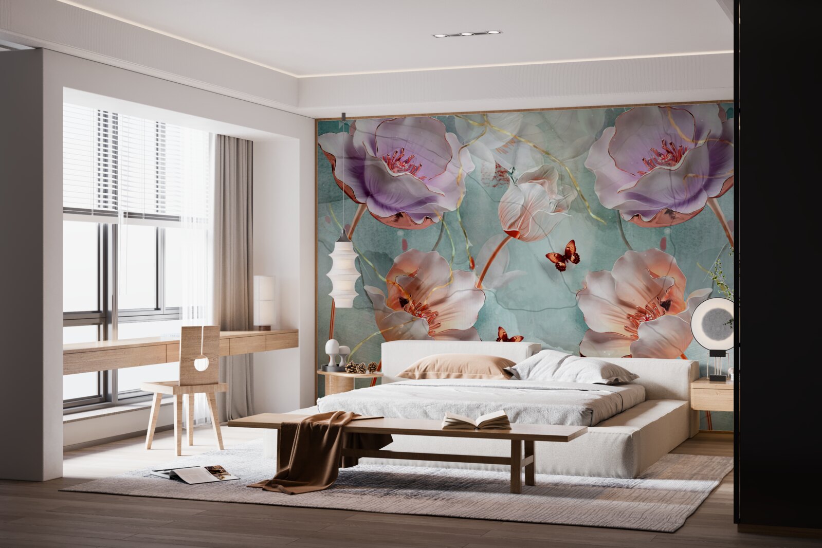 Fototapet diverse maci cu fluturi fluturând