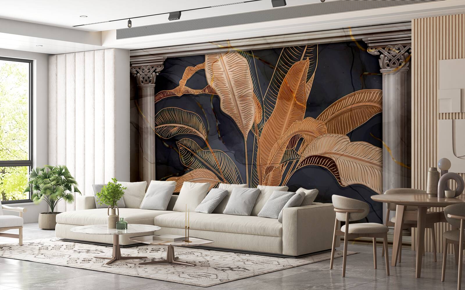 Fototapet Arc cu ferigă de aur