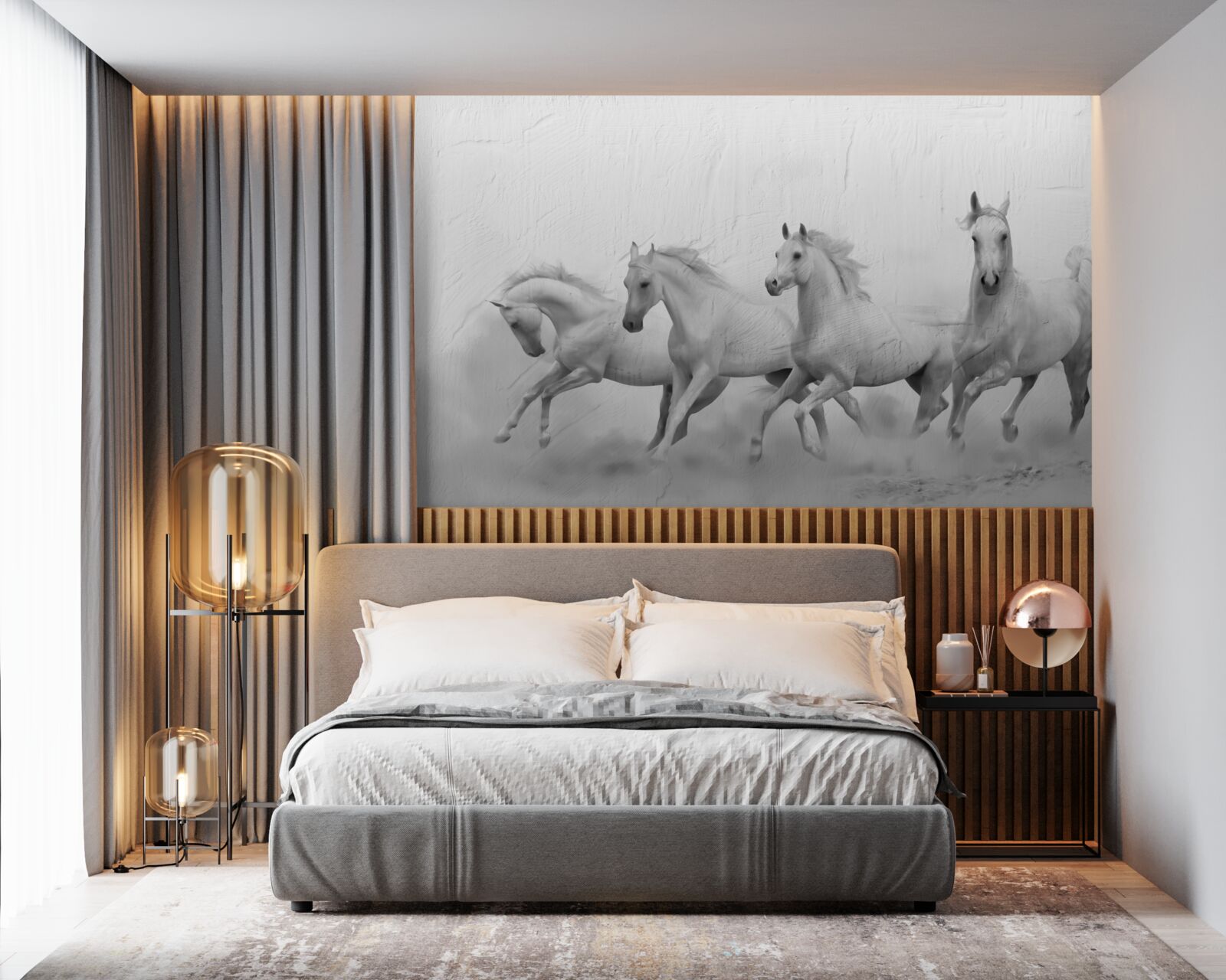 Fototapet grup de cai