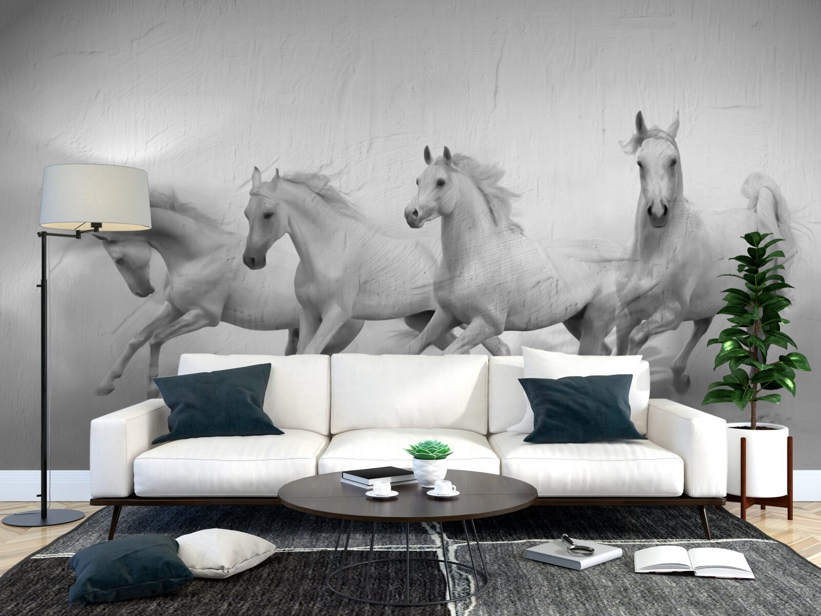 Fototapet grup de cai