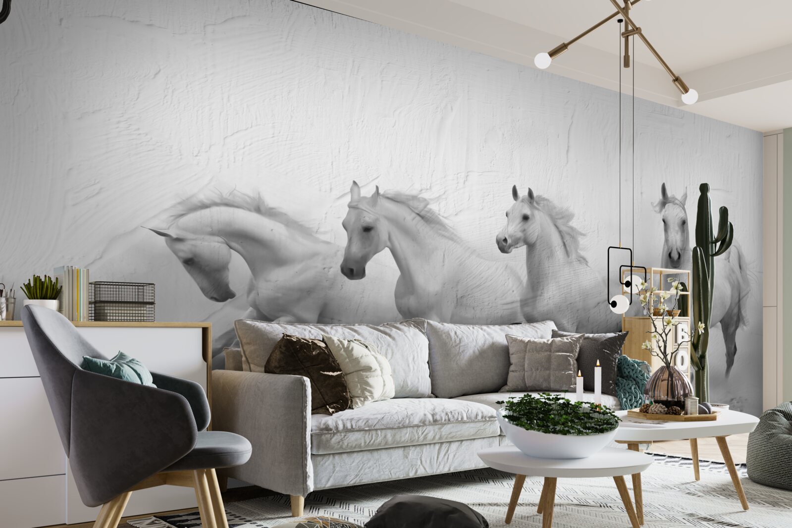 Fototapet grup de cai