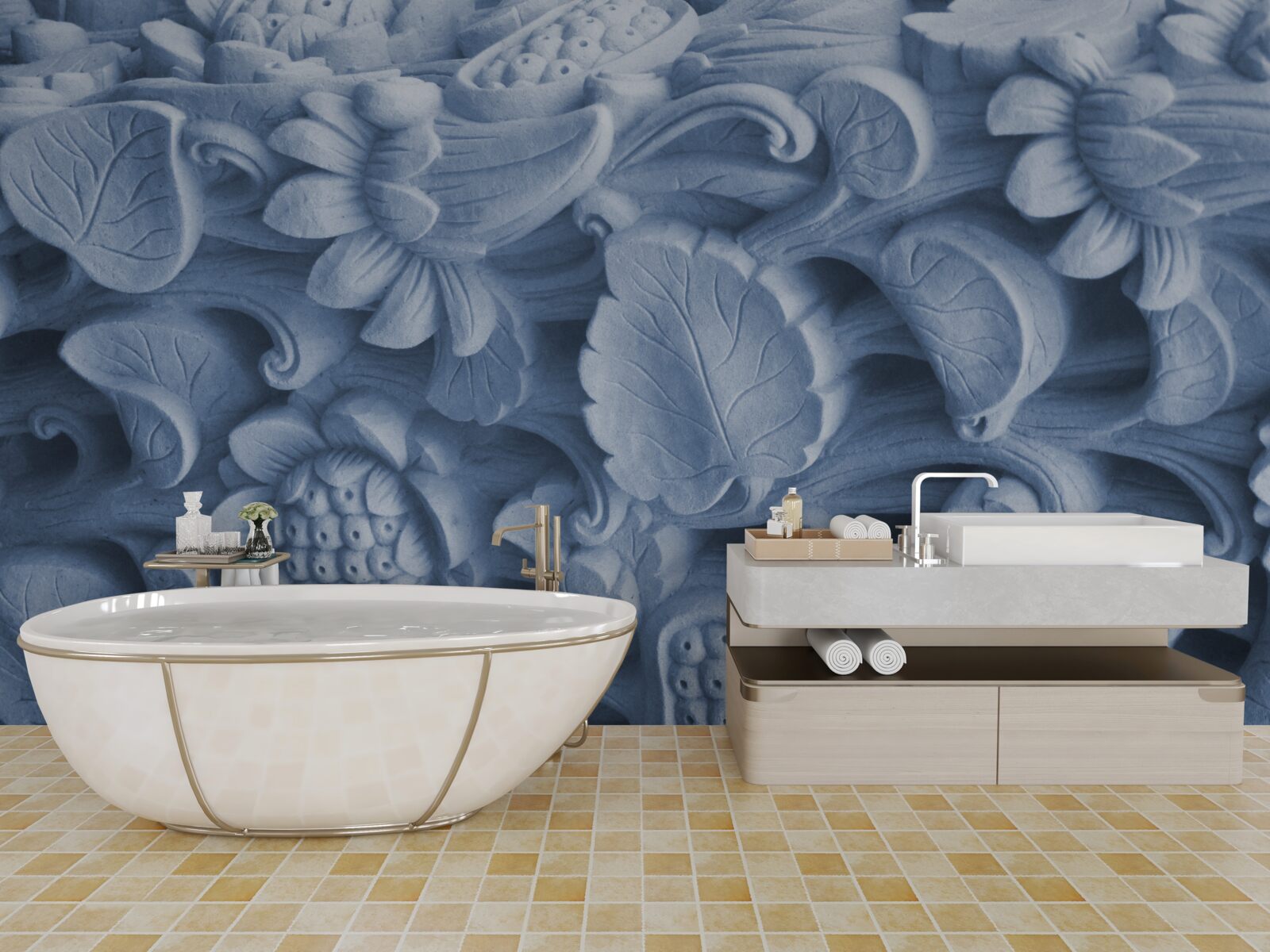 Fototapet textura frunzei pe ipsos