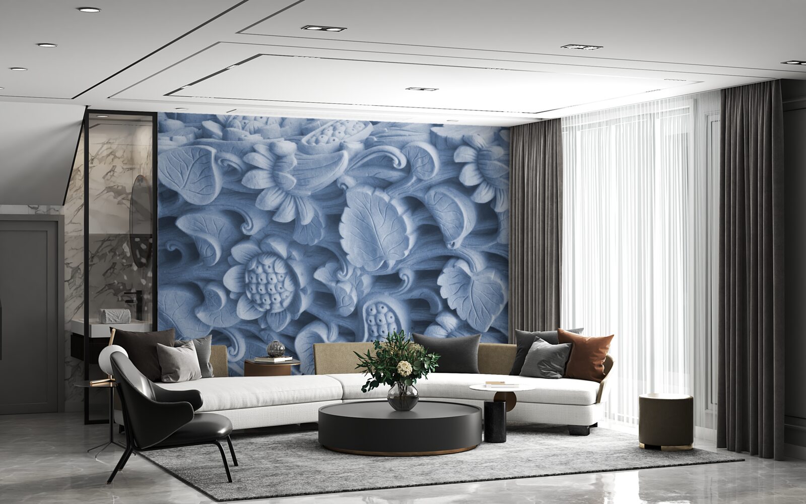 Fototapet textura frunzei pe ipsos