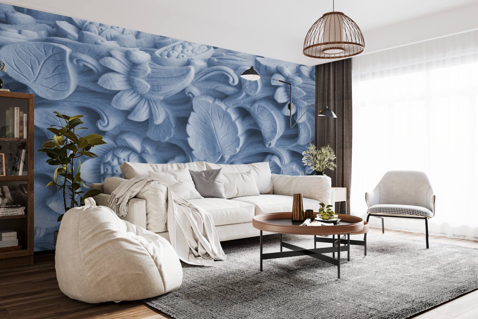 Fototapet textura frunzei pe ipsos