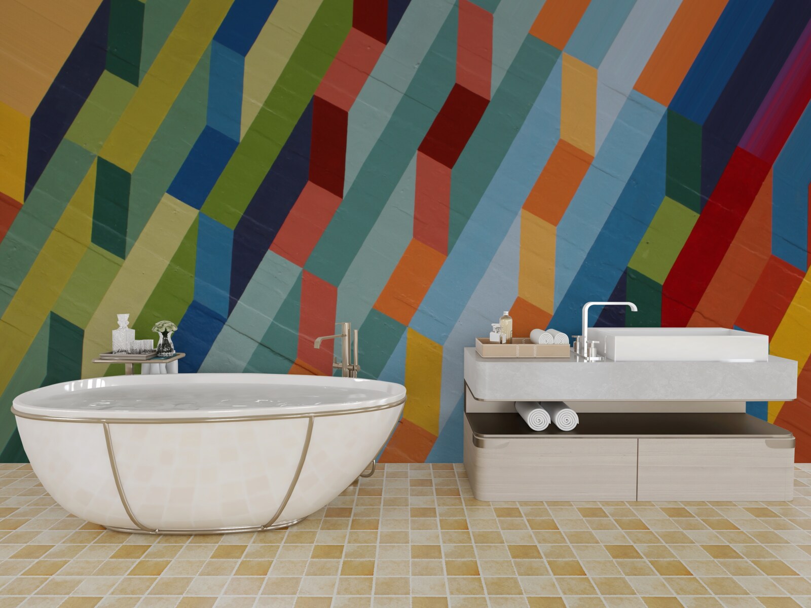 Fototapet forme dreptunghiulare în culori bogate