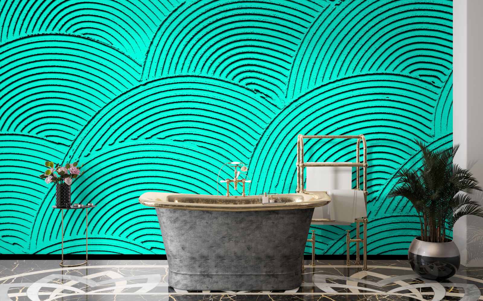 Fototapet semicercuri luminoase cu un aspect abstract