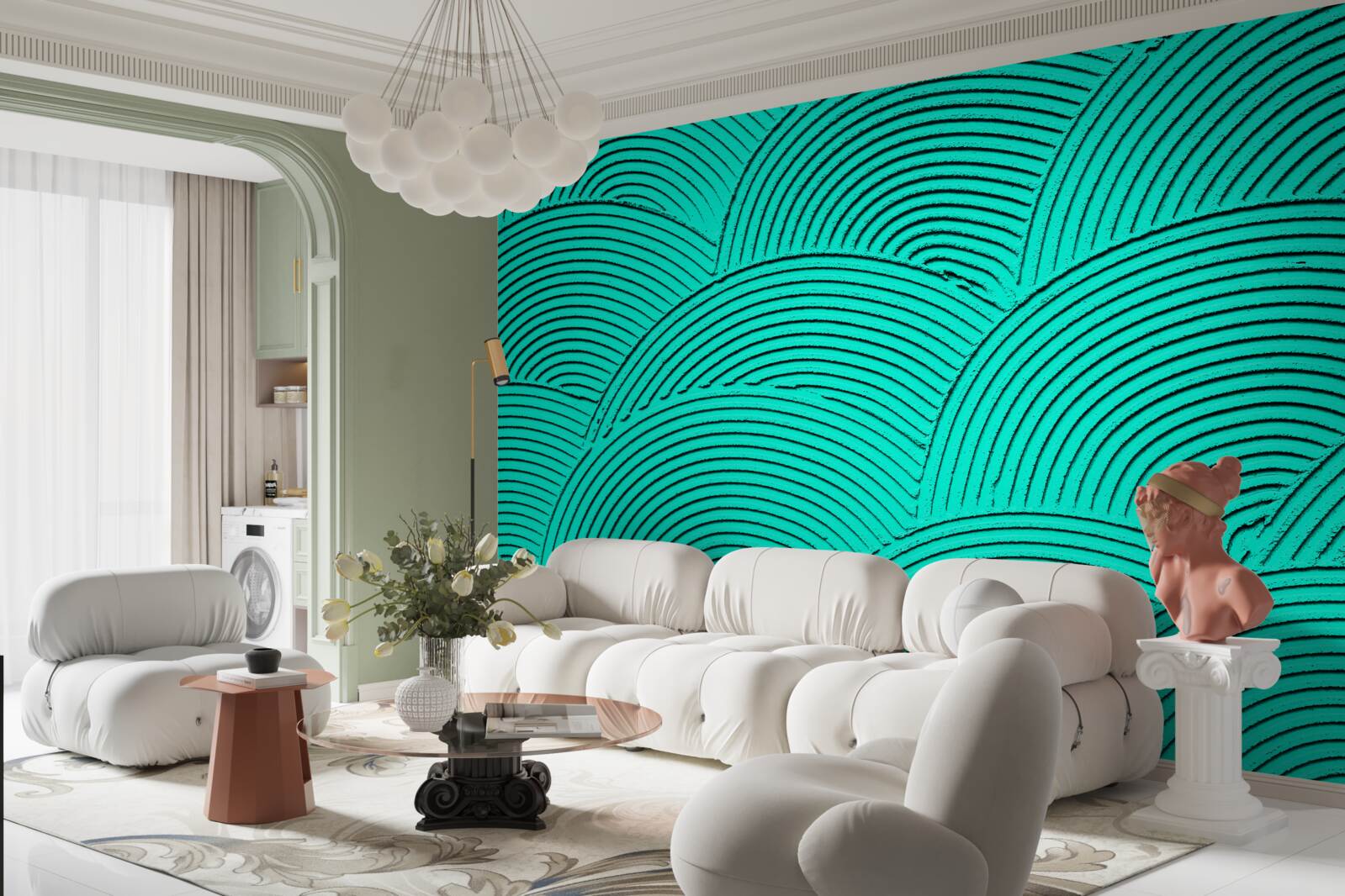 Fototapet semicercuri luminoase cu un aspect abstract