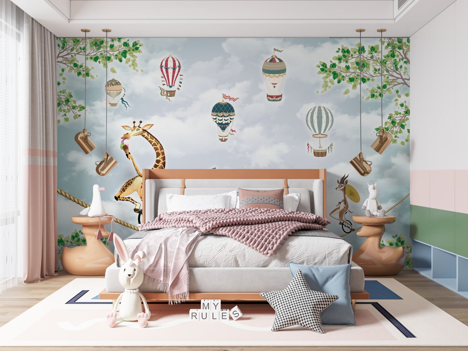 Fototapet acrobați pe o frânghie