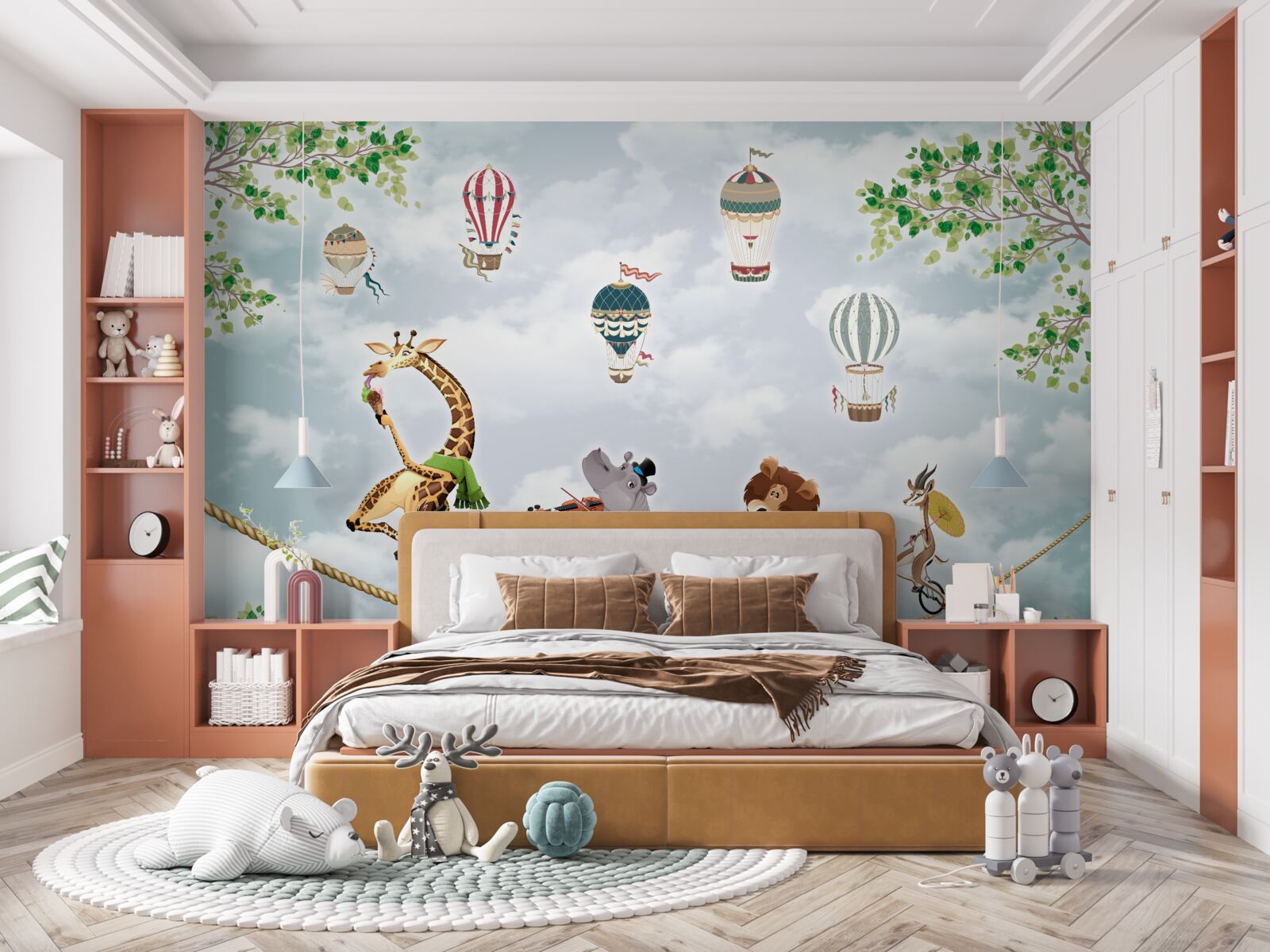 Fototapet acrobați pe o frânghie