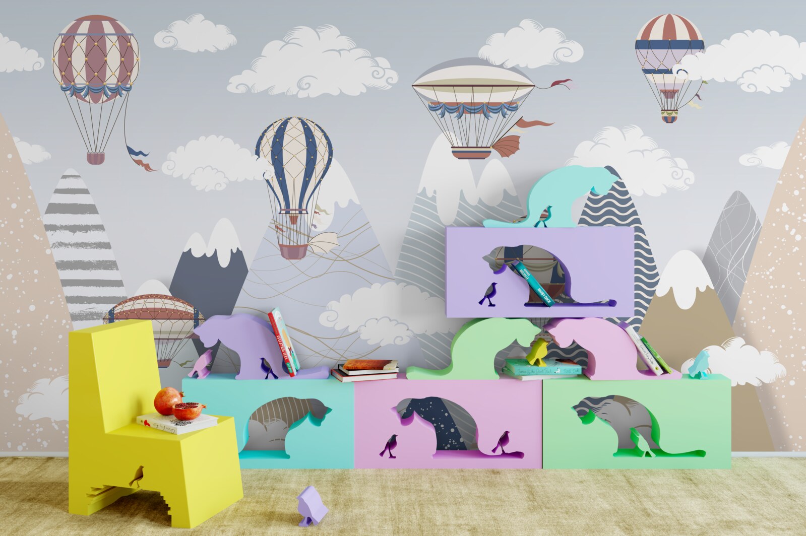 Fototapet zbor în baloane cu aer cald