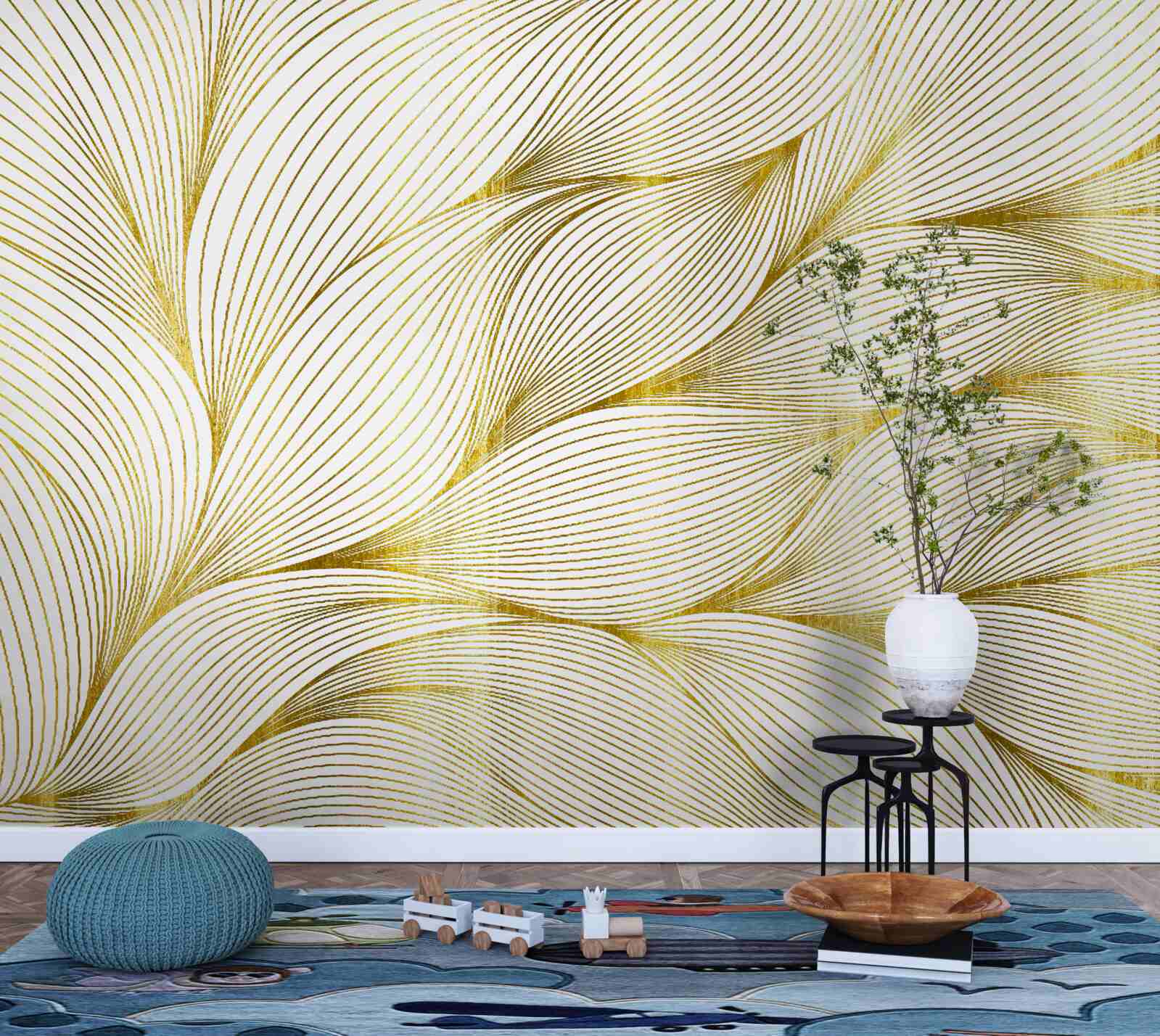 Fototapet frunzele au o nuanță aurie caldă