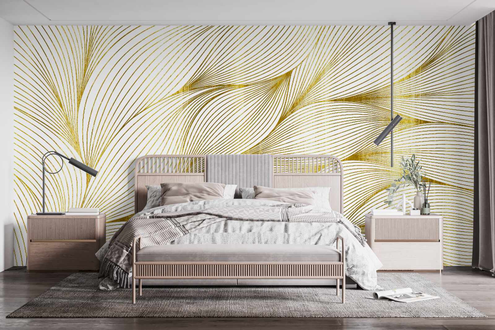 Fototapet frunzele au o nuanță aurie caldă