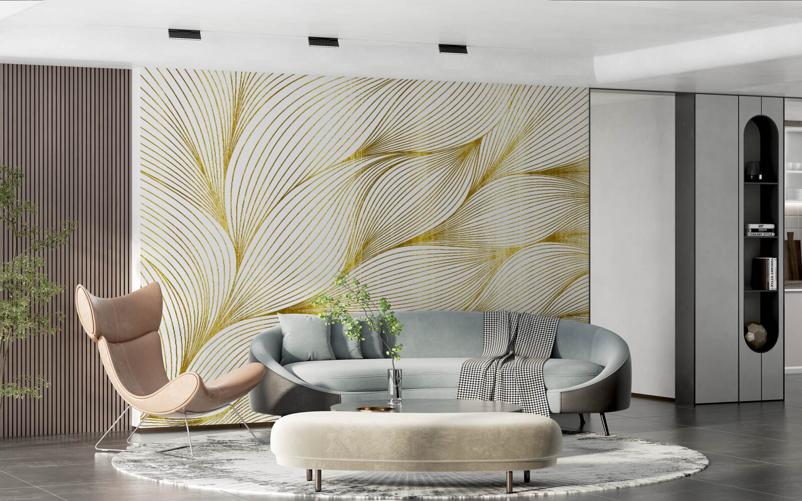 Fototapet frunzele au o nuanță aurie caldă