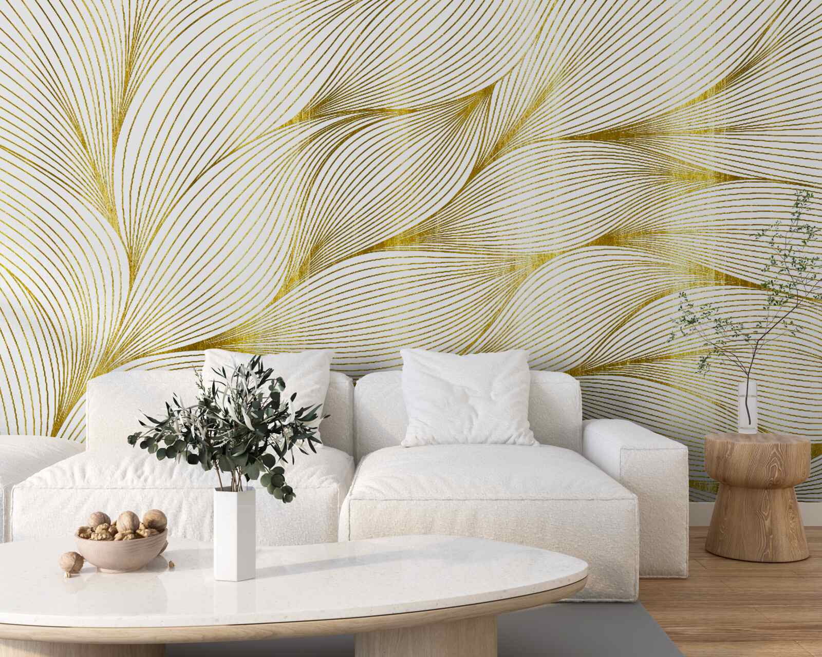 Fototapet frunzele au o nuanță aurie caldă