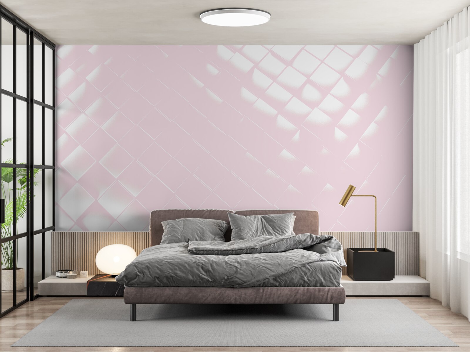 Fototapet Geometrie în nuanțe de alb și roz