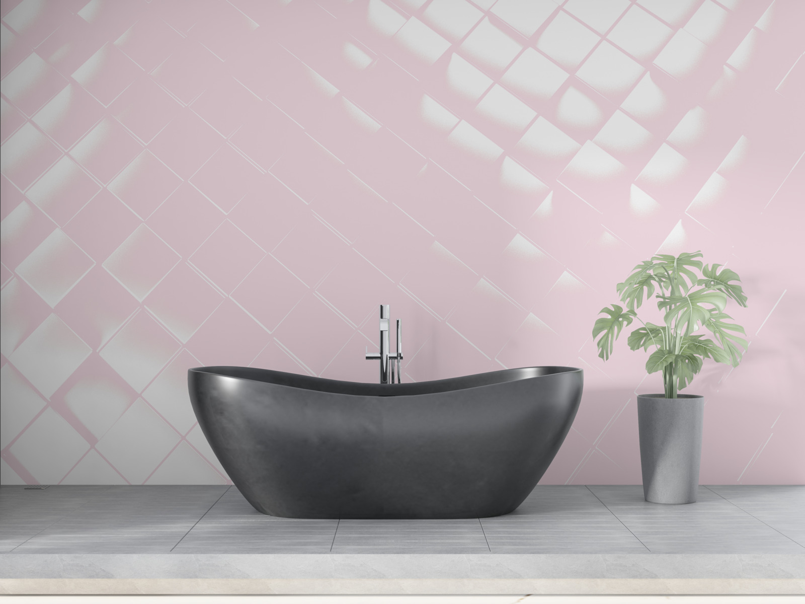 Fototapet Geometrie în nuanțe de alb și roz