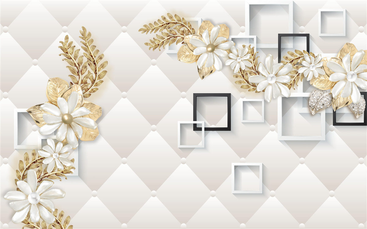 Fototapet aranjamente florale pătrate