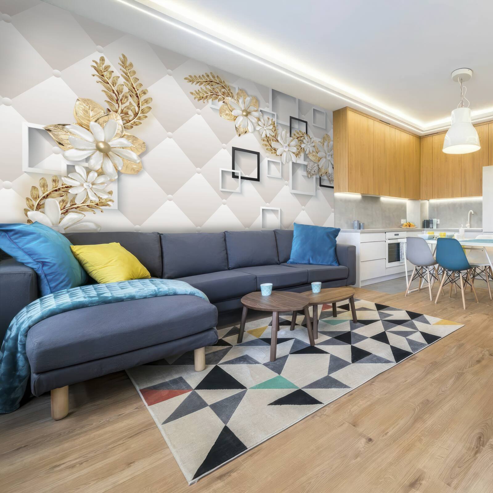 Fototapet aranjamente florale pătrate