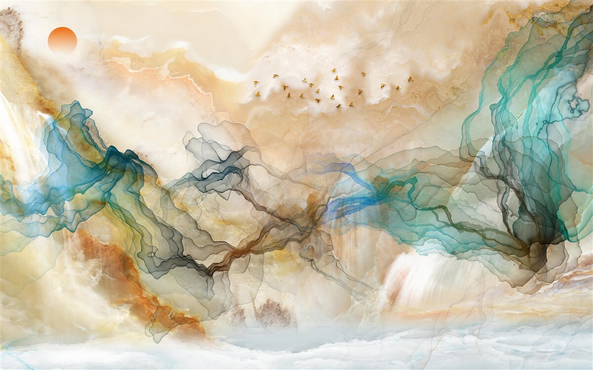 Fototapet Peisaj japonez în stil abstract