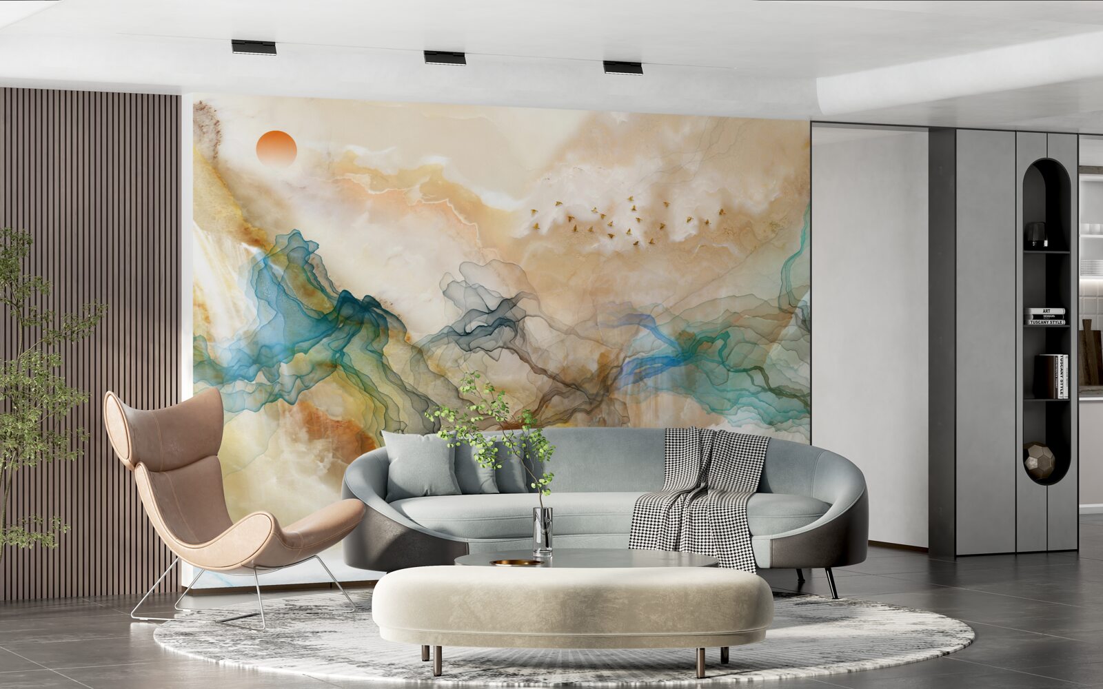 Fototapet Peisaj japonez în stil abstract