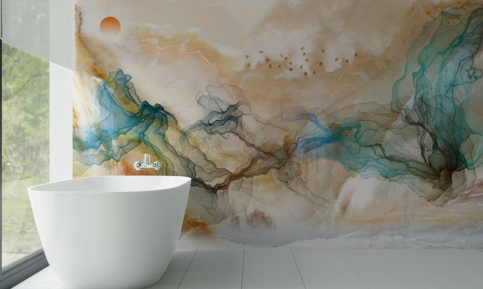 Fototapet Peisaj japonez în stil abstract