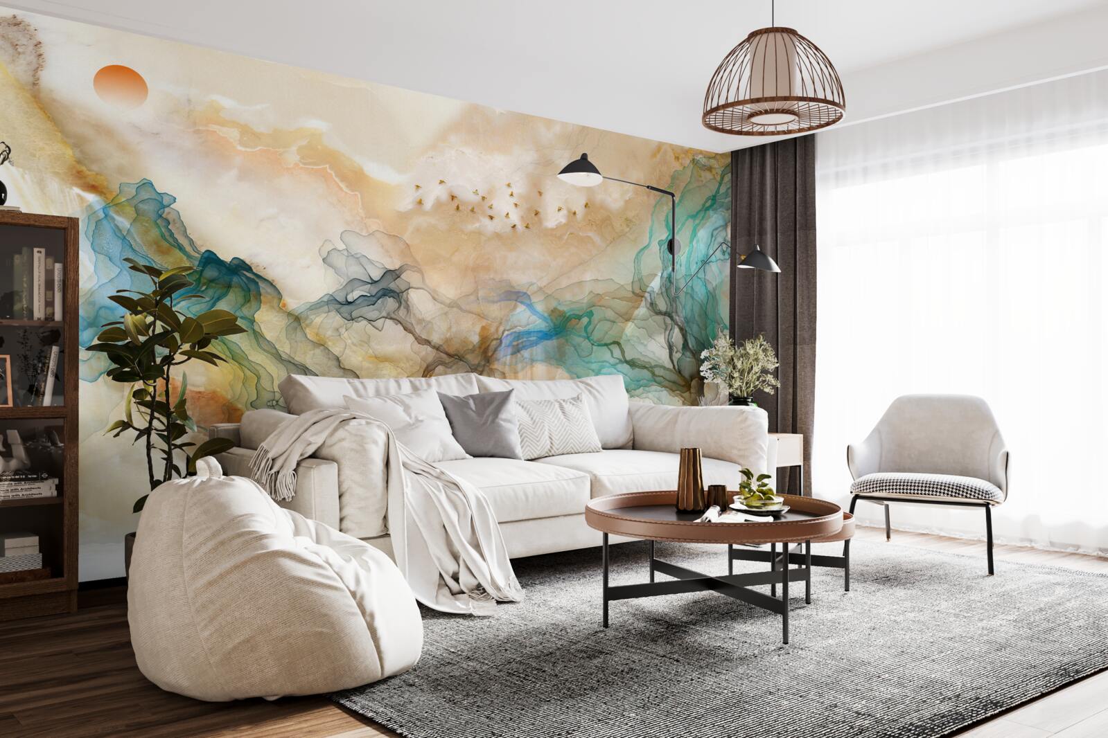 Fototapet Peisaj japonez în stil abstract