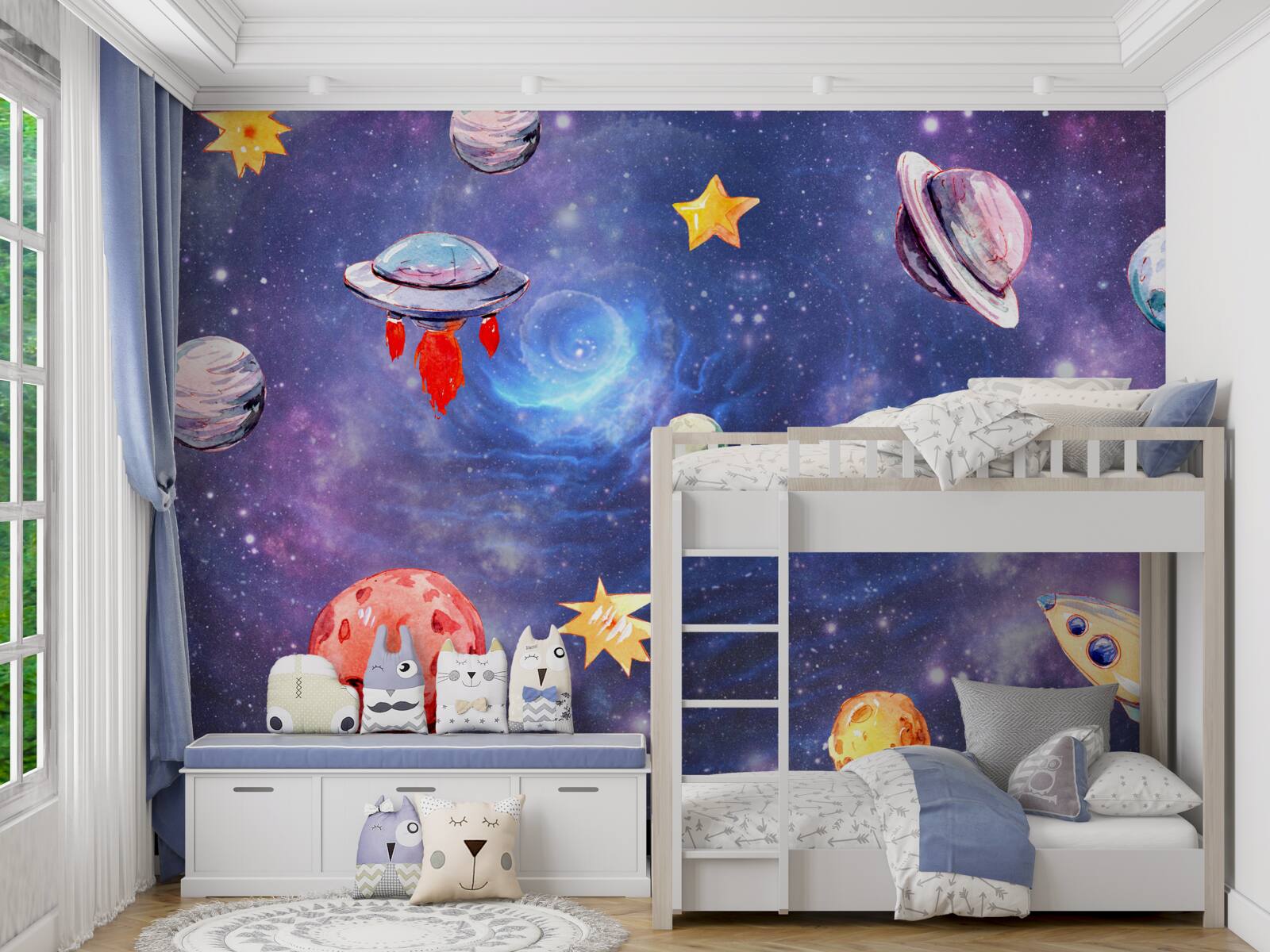 Fototapet locuitori ai spațiului și ai corpurilor cerești