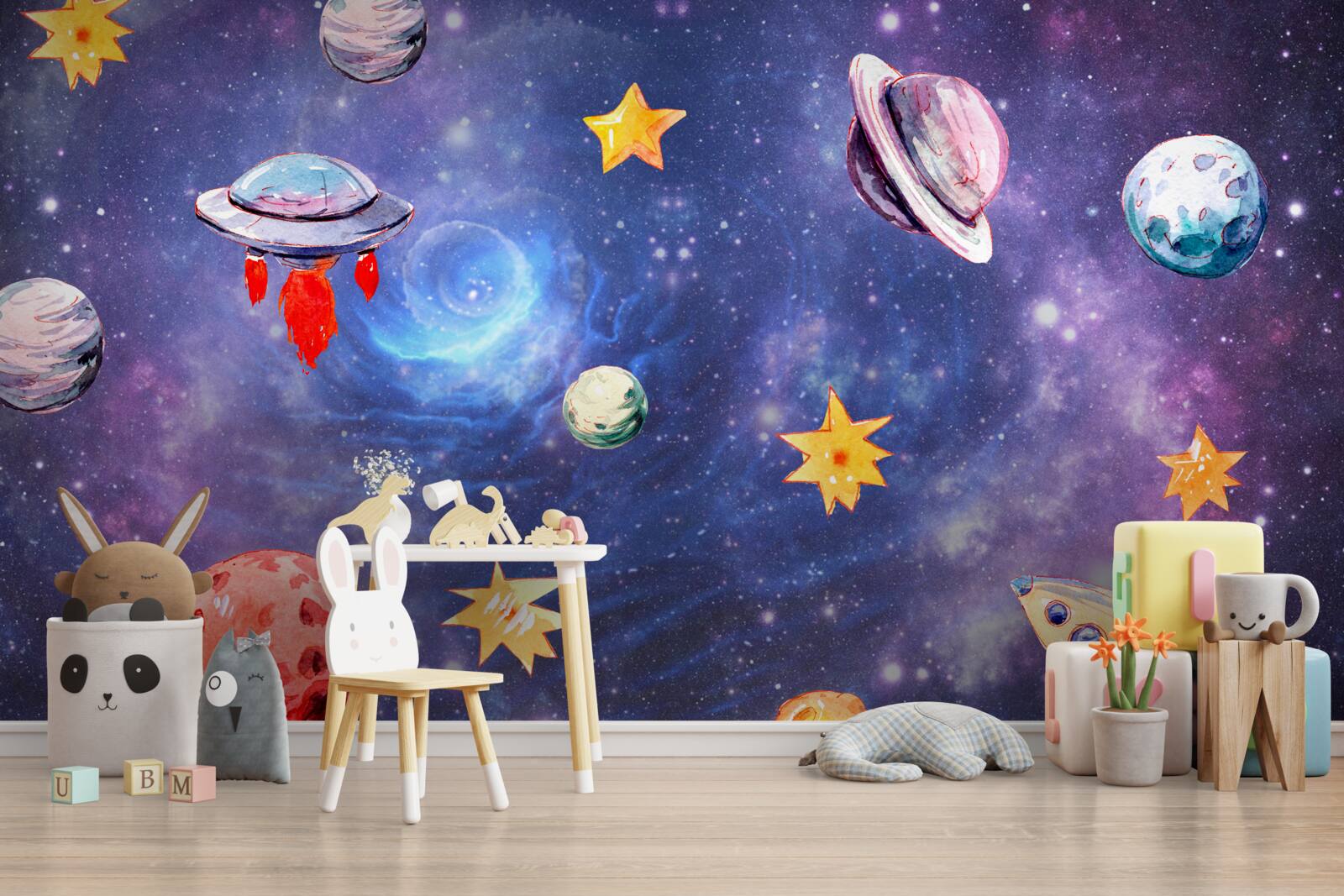 Fototapet locuitori ai spațiului și ai corpurilor cerești