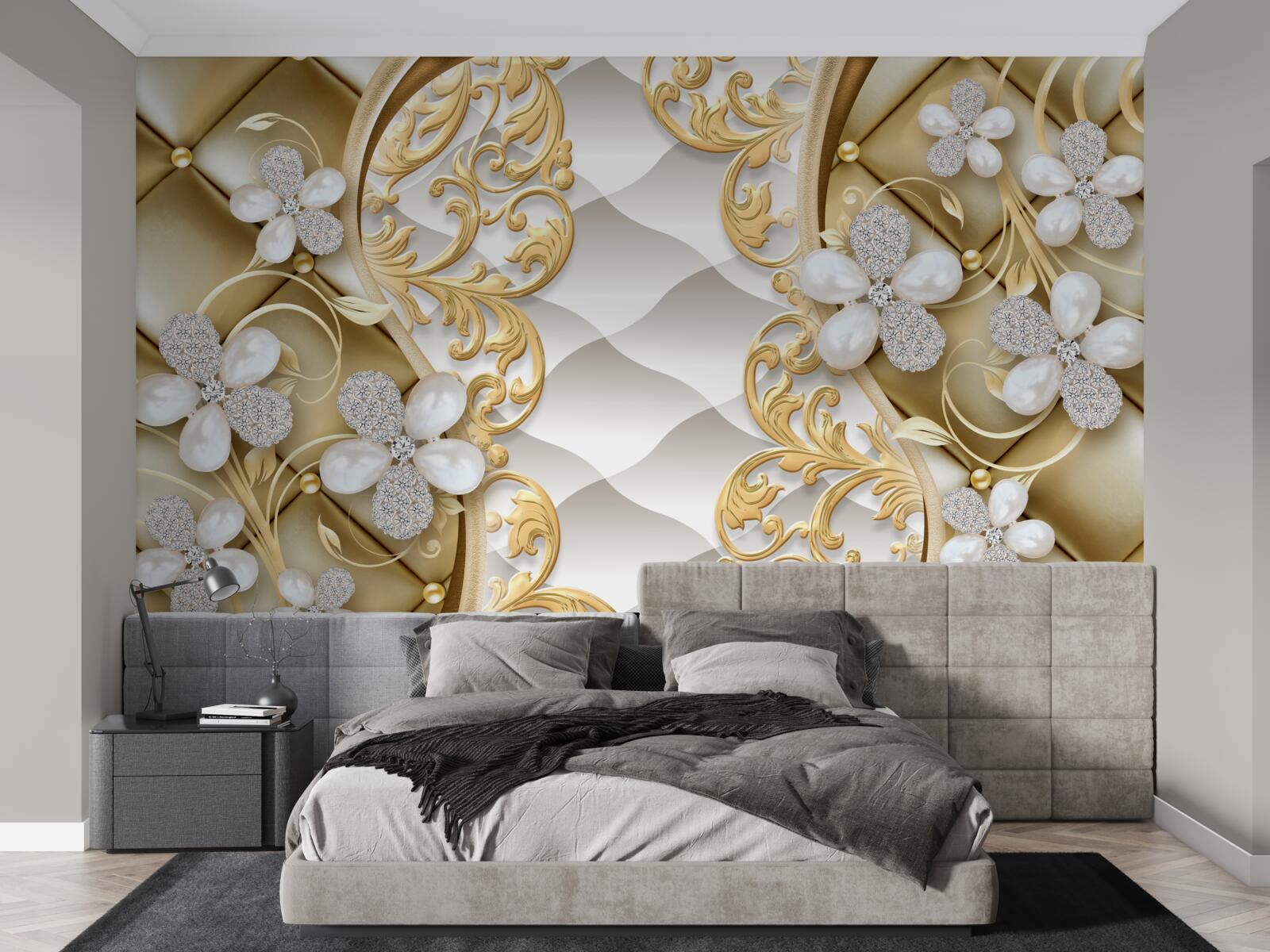 Fototapet bijuterii și metal cu motive florale