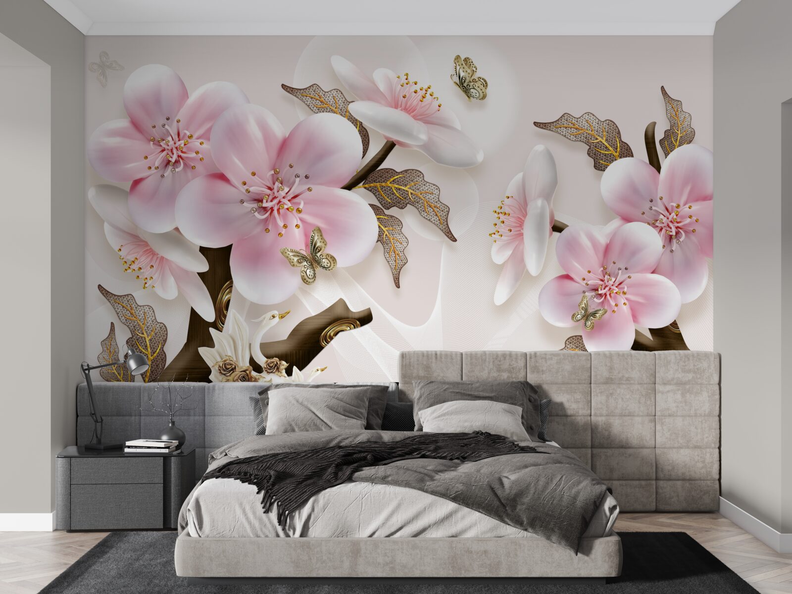 Fototapet muguri delicat înflorite