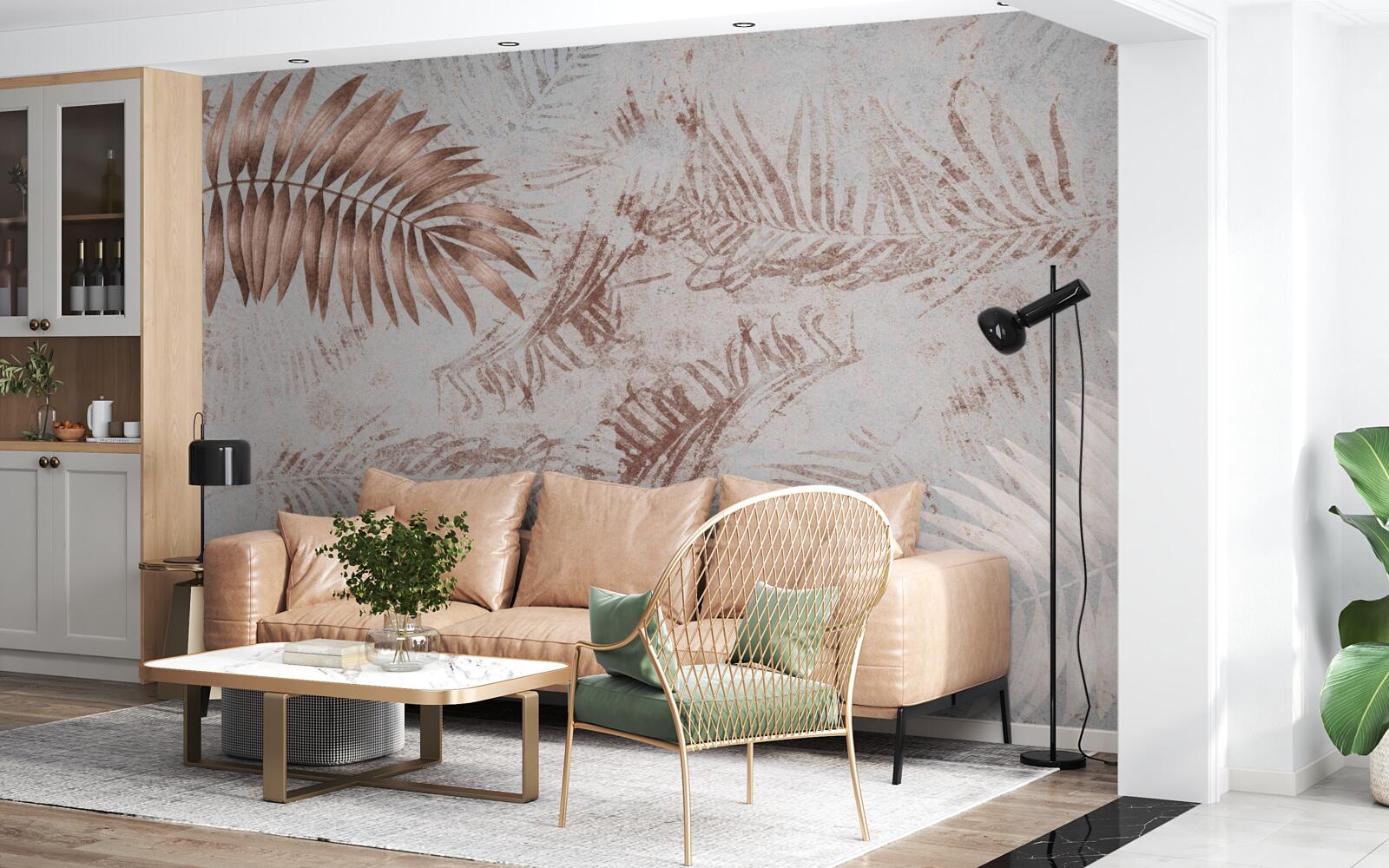 Fototapet ferigă maro și albă