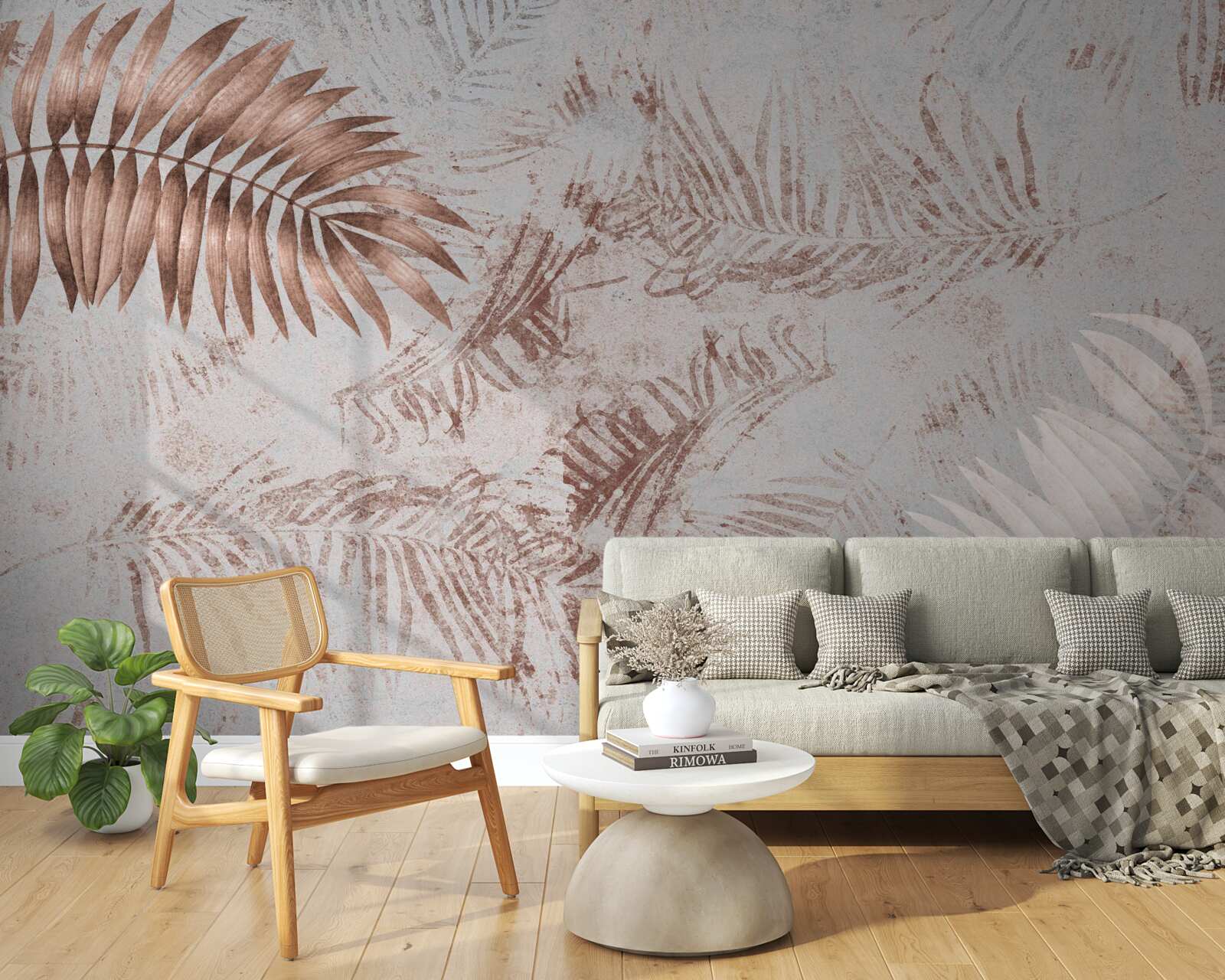 Fototapet ferigă maro și albă