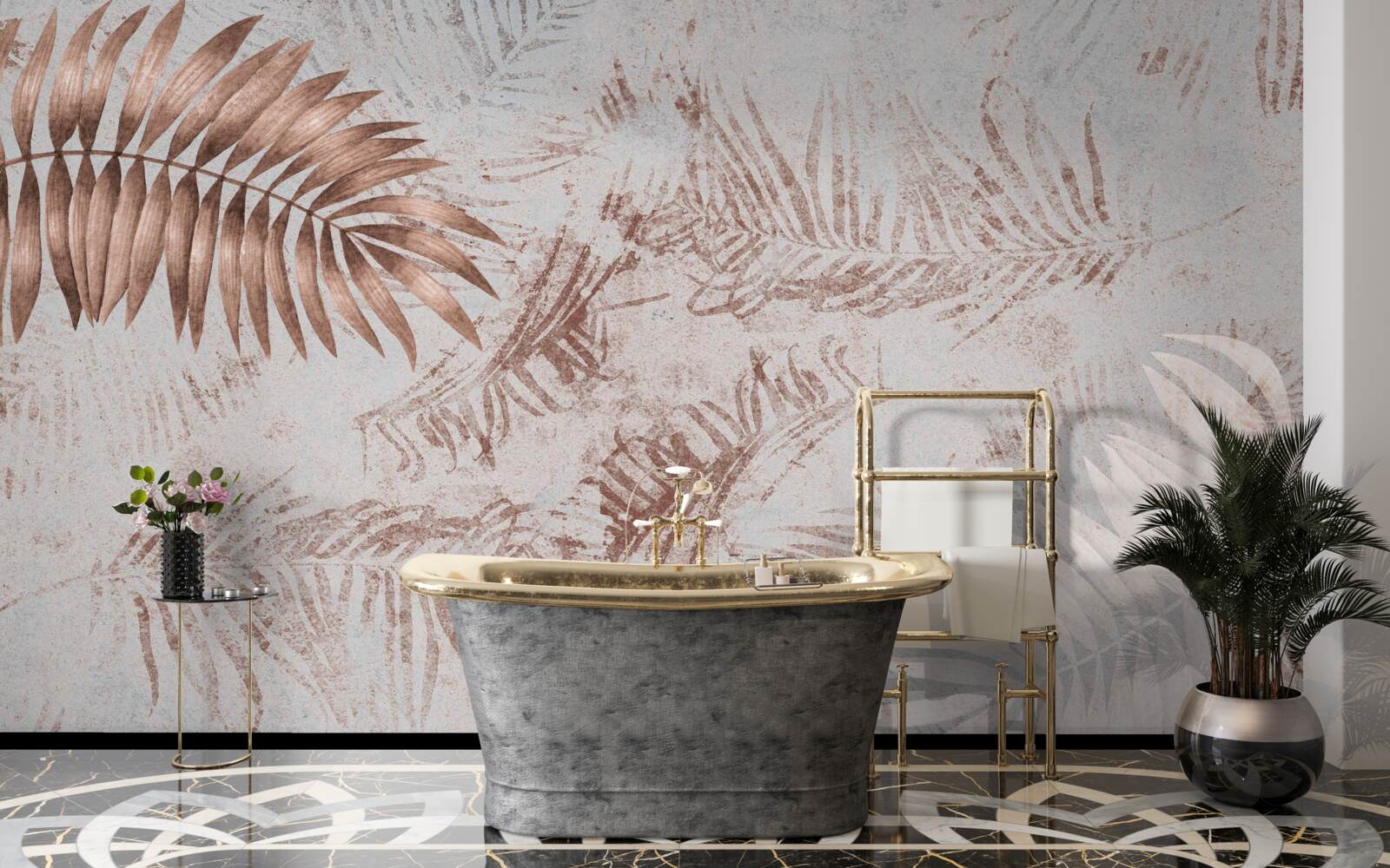 Fototapet ferigă maro și albă