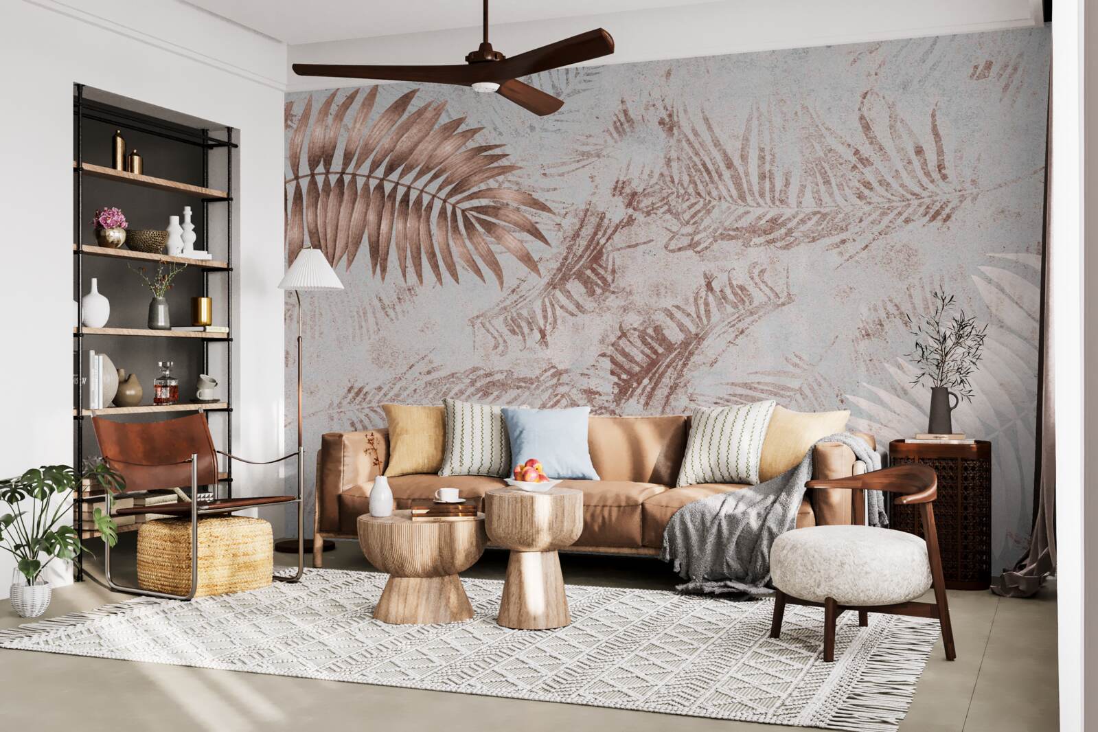 Fototapet ferigă maro și albă