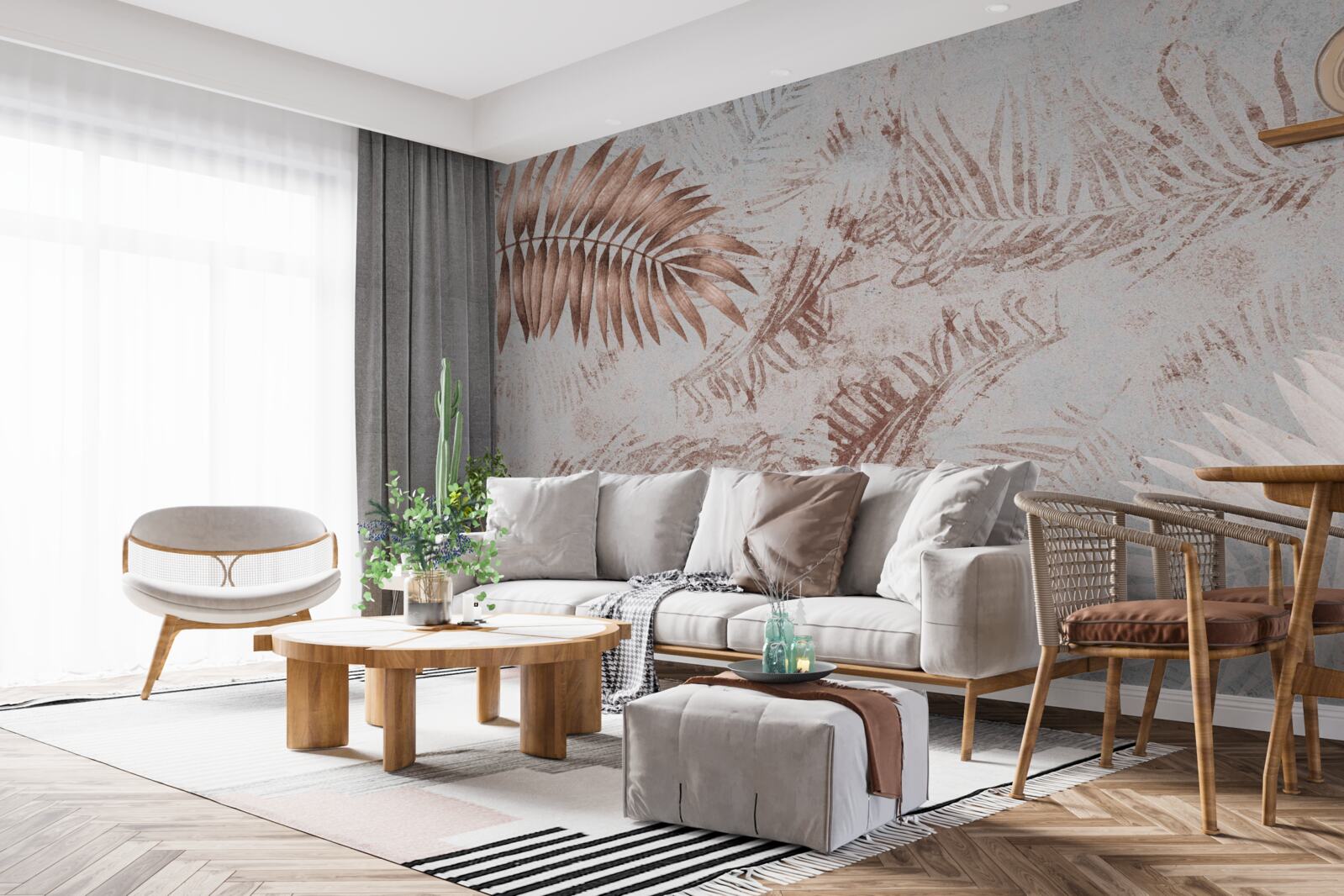 Fototapet ferigă maro și albă