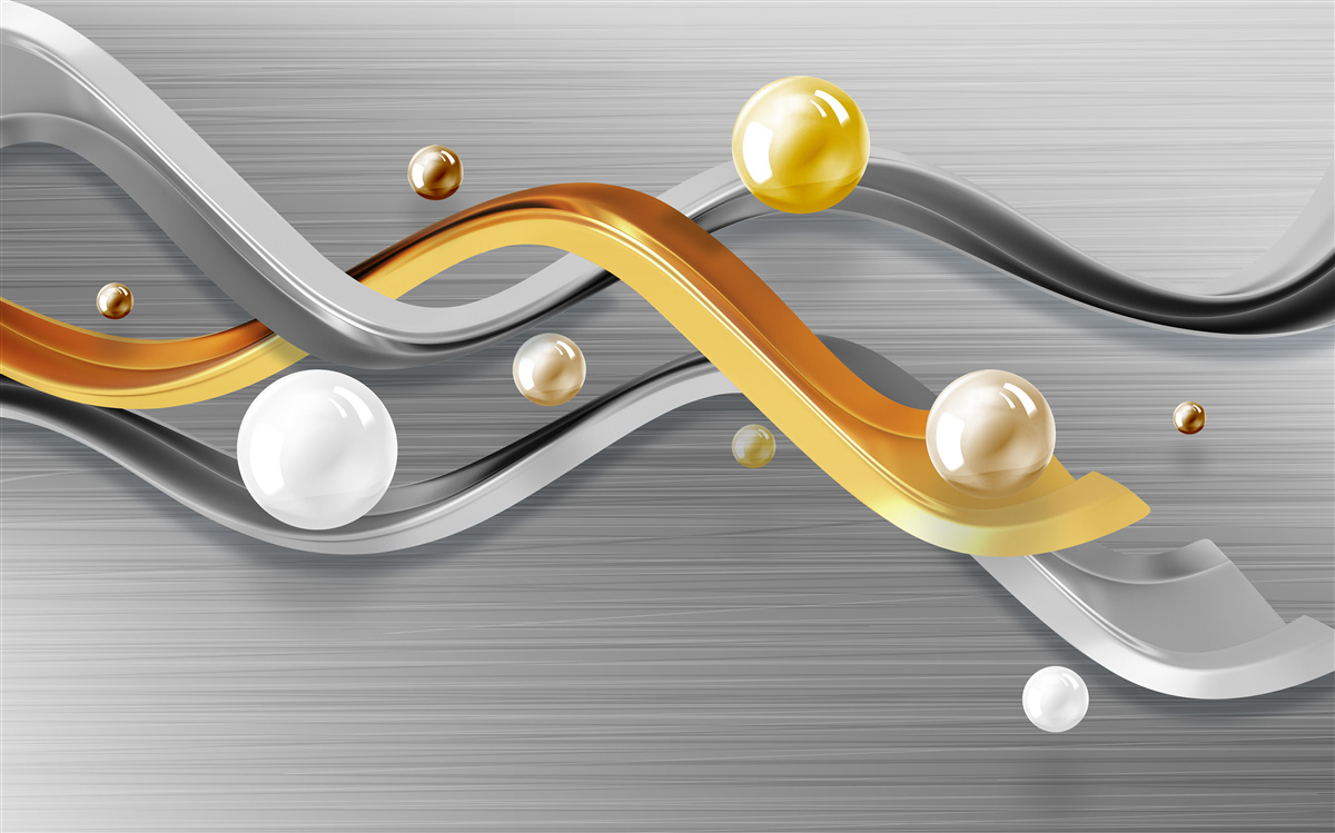 Fototapet linii și sfere în abstract